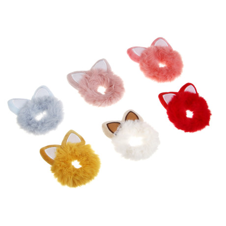 Резинка для волос ЮНИLOOK, d7,5см, полиэстер, 6 цветов, ACS-114