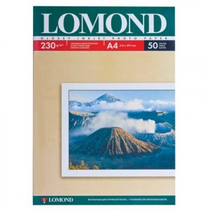 Фотобумага LOMOND д/струйной печати А4, 230г/м, 50л., односторонняя, глянцевая (0102022)