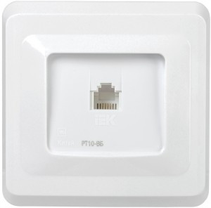 IEK ВЕГА РТ10-ВБ роз. СУ 1-ая телефонная RJ11 белый ETV10-K01-DM