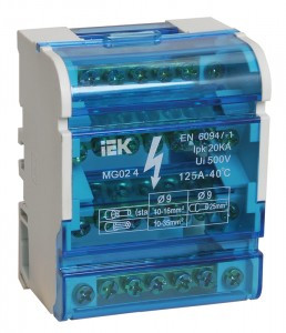 IEK шина на DIN-рейку в корпусе (кросс-модуль) 3L+PEN 4х7