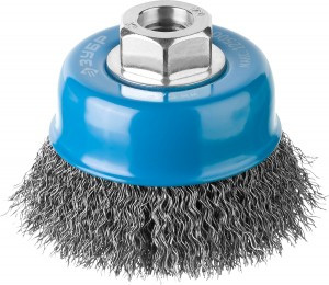 ЗУБР "ПРОФЕССИОНАЛ". Щетка чашечная для УШМ, витая стальная проволока 0,3мм, 75ммхМ14