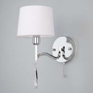 Eurosvet бра E14 1x40W 250х0х340 металл прозрачный/белый/серебряный/хром Madera 10127/1 a055314