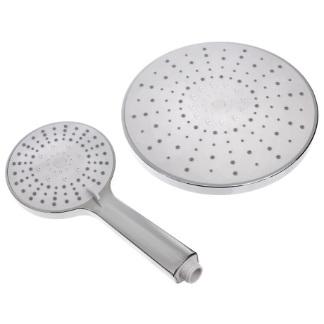 Набор леек для душа, тропическая 1 реж. d=21.5 cм, ручная 5 реж. d=12 cм, хром