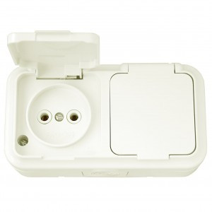 Bylectrica ПРАЛЕСКА АКВА блок (роз. 2 мест. ОУ IP54 беж., (РА16-302 беж.)