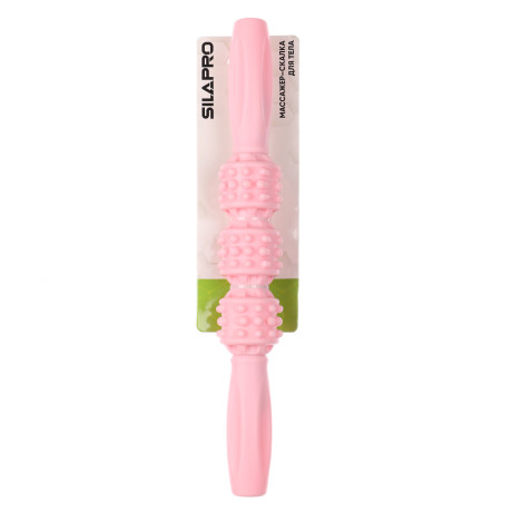 SILAPRO Массажер скалка для тела, 30х5см, PP, нерж.сталь, 3 цвета