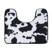 VETTA Коврик для туалета, искусственный мех, губка 0,8 см, полиэстер, 50х40 см, энимал, черный/белый