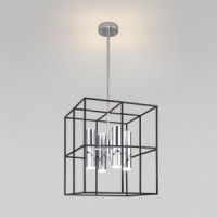 Eurosvet св-к потолоч. GU10 8x7 Вт 400х400х980 металл черный матовый/хром Adamson 70142/8 a060670