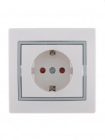 Lezard Мира роз. СУ 1 мест. 16А бел. с серой встав. (земля, керамика, шторки, корп.PC)  701-0215-124