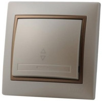 Lezard Мира выкл. СУ 1 кл. 10А (проходн.) перламутр с коричн. вставкой (корпус PC) 701-3031-105