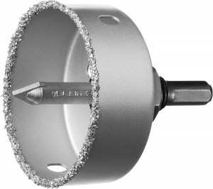 Коронка-чашка ЗУБР "ПРОФЕССИОНАЛ" карбид-вольфрам. покрытие, 76мм, высота 25мм, державка, сверло