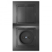 Bylectrica УЮТ блок СУ (2 кл. выкл. + роз.) (корп. ABS) графит, ( 2В-РЦ-727 графит)