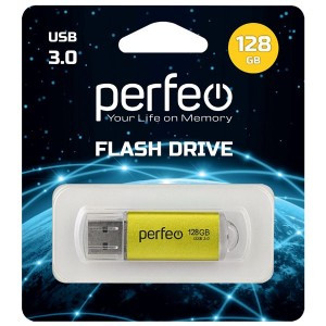 Флэш-диск USB 3.0 128GB Perfeo C14 Gold metal series