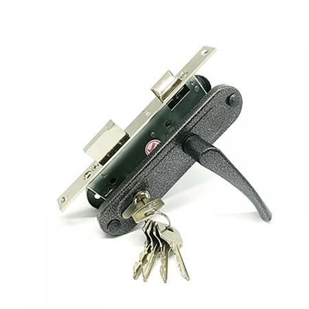 Замок врез ЗВ7-70.4 Зенит (серебро, м/о-70мм, 5кл.) с ручками   \15