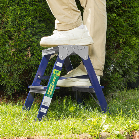 Стремянка двусторонняя 2 ступени, стальная, Сибртех