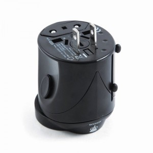 Konoos универсальный сетевой переходник для путешествий  WTA-1, вилки/розетки EU,US,RU, плоск., бел.