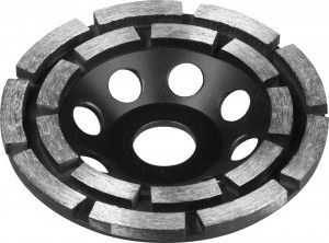 Чашка ЗУБР "ЭКСПЕРТ" алмазная сегментная двухрядная, высота 22,2мм, 115мм