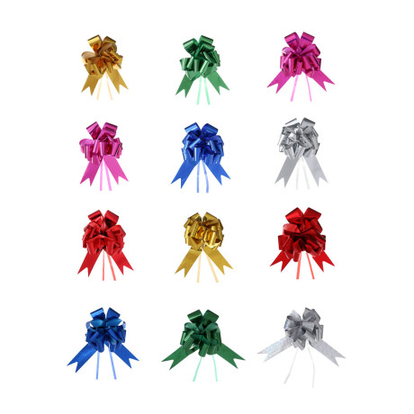 Бант-шар складной, диаметр 15 см, ПП, 12 цветов