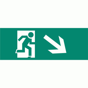 ФАЗА Наклейка S4 для ДСА-503 328x119 мм"Направление к эвакуац. выходу направо вниз" .5035164