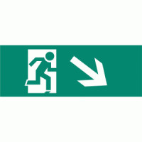 ФАЗА Наклейка S4 для ДСА-503 328x119 мм&quot;Направление к эвакуац. выходу направо вниз&quot; .5035164