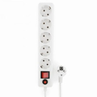 Гарнизон сет. удл.-фильтр ПВС 3х0.75 5роз. 0.5м 10А белый, земля, выкл. EHLW-4