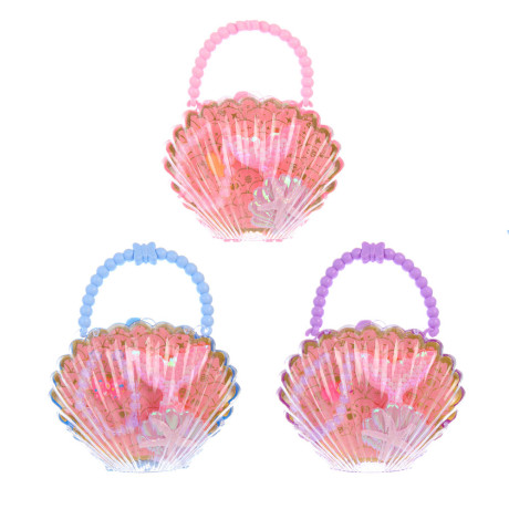 ИГРОЛЕНД Набор бижутерии в сумочке "Ракушка" 3 пред., 13х16 см, пластик, металл, текстиль