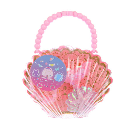 ИГРОЛЕНД Набор бижутерии в сумочке "Ракушка" 3 пред., 13х16 см, пластик, металл, текстиль