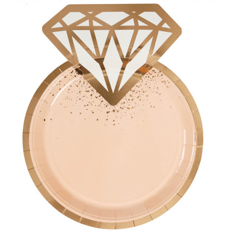 Тарелка фигур Свадьба LUX Peach 6шт, 25см в асс