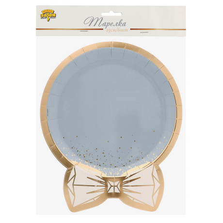 Тарелка фигур Свадьба LUX Peach 6шт, 25см в асс