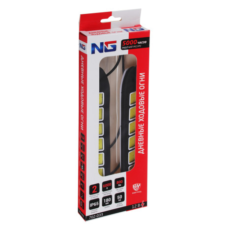 ЕРМАК Дневные ходовые огни, LED 36шт, гибкий резин. корп., 180мм, 12V, белый, 2шт.