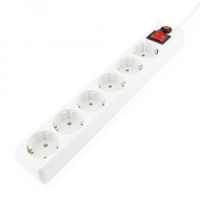 Гарнизон Сетевой фильтр (удл.) ПВС 3х0.75 6роз. 3м 10А земля, белый, пакет ECL-6-W-3