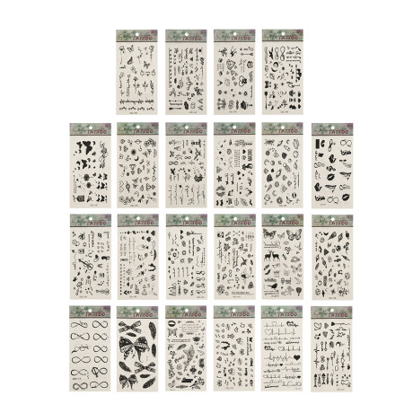 Тату переводные, тм ГАЛАМАРТ, 10x20 см, 21 дизайн