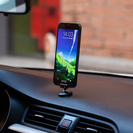 NG Держатель телефона магнитный на панель, 360°, металл, soft touch