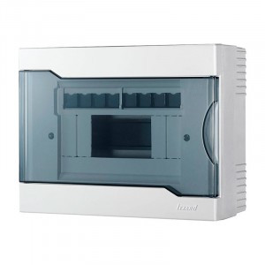 Lezard бокс (корпус) пластик ЩРН-П- 8 мод. навесной БЕЛЫЙ с дымчатой дверцей IP40 730-2000-008