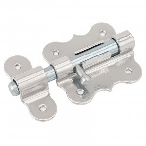 Засов Домарт дверной фигурный ЗДФ- 80 хром10)