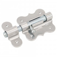 Засов Домарт дверной фигурный ЗДФ- 80 хром10)