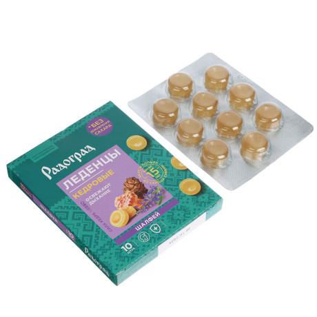 Леденцы "Радоград" с живицей кедра и прополисом, в ассортименте, 10шт