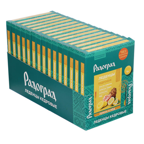 Леденцы "Радоград" с живицей кедра и прополисом, в ассортименте, 10шт