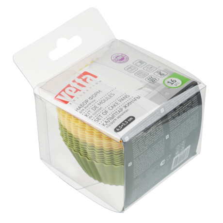 VETTA Набор форм силиконовых 16шт, 6,5x3,3см, "Кекс", 3 цвета