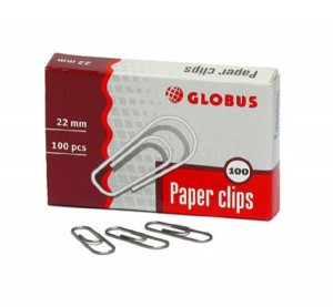 Скрепки Globus металлические без покрытия 22 мм 100 шт. в упаковке 897765