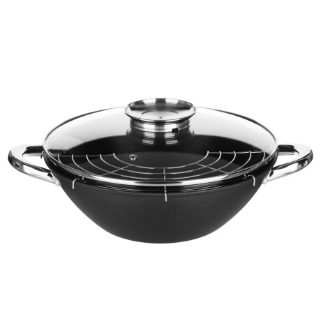SATOSHI Казан чугун,26см,3л,антипр.покр,решетка,стекл.крыш,нейлон.лопатка,бамб.палочки,индукция