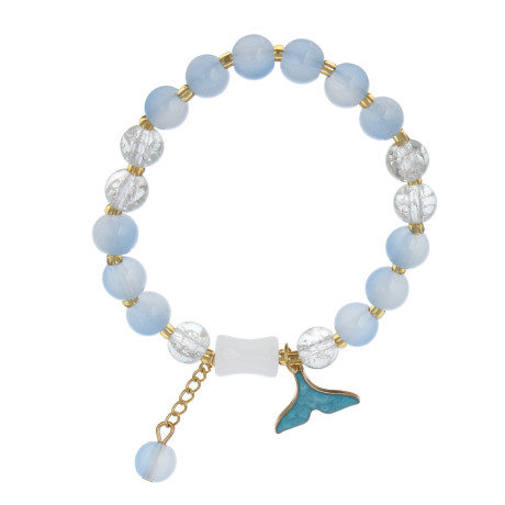 ЮНИLOOK Браслет с декором, d7см, d бусин 0,8мм, 6 цветов, стекло, #5