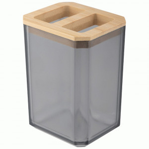 Держатель для зубных щеток Оникс, пластик, бамбук, 107636 Рыжий кот