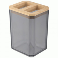 Держатель для зубных щеток Оникс, пластик, бамбук, 107636 Рыжий кот