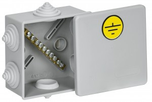 IEK коробка КУП КМ41361 распред. ОУ 85х85х40мм СЕРАЯ IP44 (6 гермовводов)