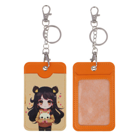 ЮL Чехол для пропуска двусторонний с кольцом и карабином, ПВХ, металл, 11х6,7см, 6 дизайнов