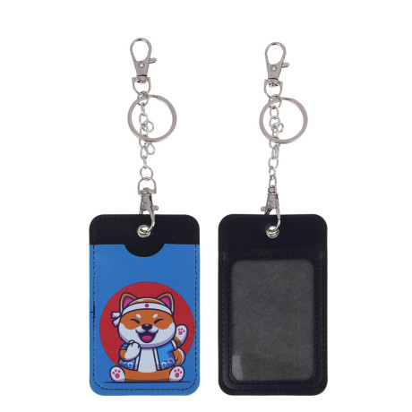 ЮL Чехол для пропуска двусторонний с кольцом и карабином, ПВХ, металл, 11х6,7см, 6 дизайнов