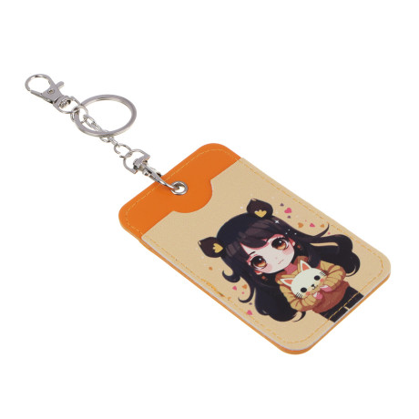 ЮL Чехол для пропуска двусторонний с кольцом и карабином, ПВХ, металл, 11х6,7см, 6 дизайнов