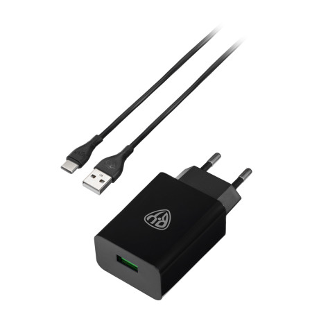 BY Комплект СЗУ 18Вт + кабель Type-c 110-240 В, 50-60 гц, 18 вт, кабель 3 А, пластик