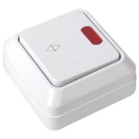 General Альфа выкл. ОУ 1 кл. 10А (проходн.) бел. (керам.осн, инд.) 477005