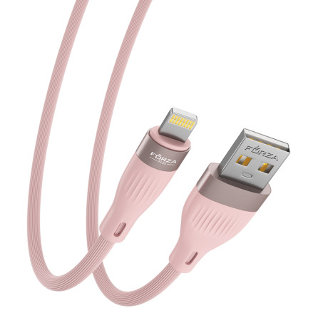 FORZA Кабель для зарядки Агама iP, 1м, 2А, 10W, прорезиненный, 4 цвета